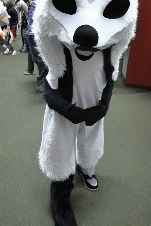 Image similar to an anthropomorphic wolf, fursuit!!!!, cosplay