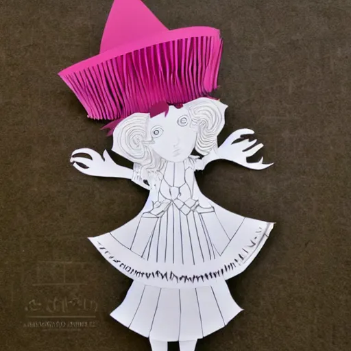 Image similar to cut paper sculpture of alice in wonderland