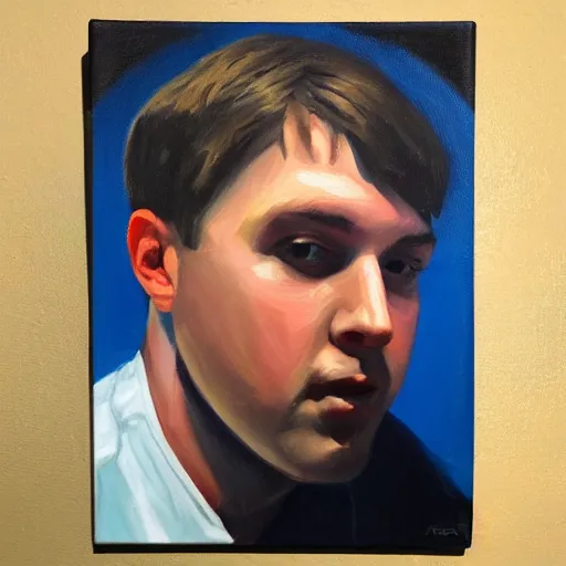 Image similar to oil painting of mr beast