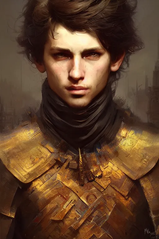 Prompt: a game art portrait of a handsome young male prince by Marc Simonetti, Greg Rutkowski and Wayne Barlowe, hyperrealism, very detailed, Vray, Rembrandt lighting, artstation, Deviantart, fantasy art, rpg portrait