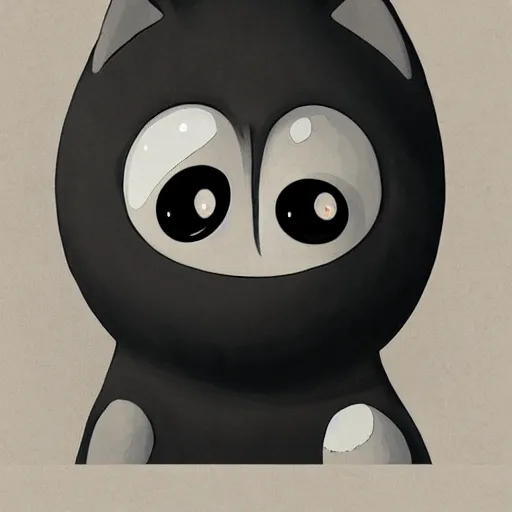 Prompt: black small cute creature with big eyes in ghibli artstyle, high details, high quality, friendly, 8 k, art