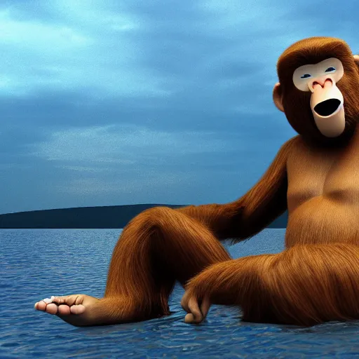 Image similar to an inedit bored ape from bored ape yatch club, 3 d, 4 k