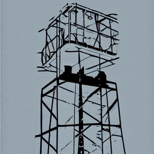 Image similar to the watchtower, stencil art, modern, gradients