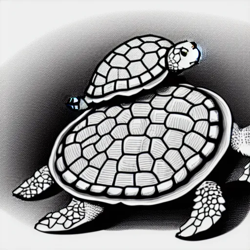 Prompt: storybook illustration of a turtle hamburger, storybook illustration, monochromatic