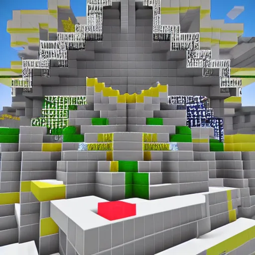Image similar to blocky Minecraft architecture abstraction depthcore detailed bauhaus by the designers republic