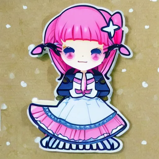 Prompt: die cut cute kawaii