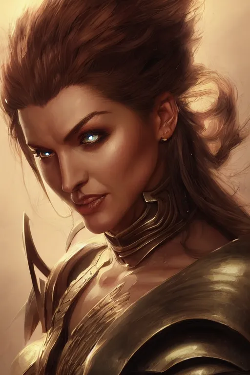 Image similar to amazon valkyrie athena, d & d, fantasy, portrait, highly detailed, headshot, digital painting, trending on artstation, concept art, sharp focus, illustration, art by artgerm and greg rutkowski and magali villeneuve