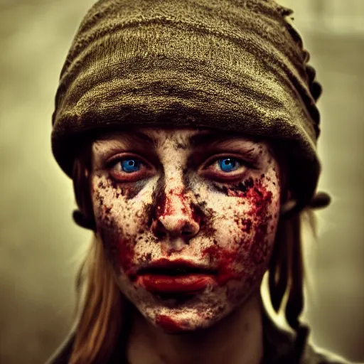 Prompt: pretty face, 55mm lens, photorealistic, 4k, post apocalyptic, steakpunk, soft lighting, portrait