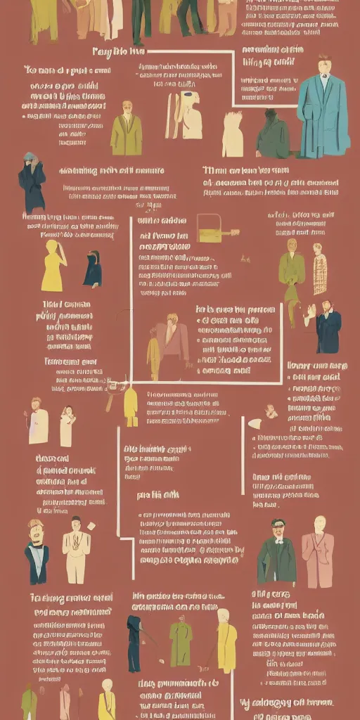 Image similar to how to communicate with aggressive customers, pastel infographic by Wes Anderson