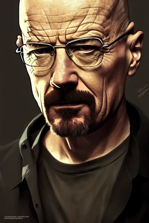 Prompt: walter white on the sopranos tv show, perfect-full-shot, intricate, elegant, highly detailed, digital painting, artstation, concept art, smooth, sharp focus, illustration, art by artgerm and greg rutkowski and alphonse mucha