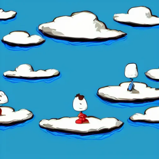 Image similar to blue floating island cartoon app background artwork, digital art, award winning