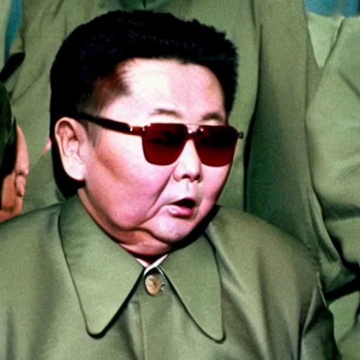 Image similar to a still of Kim Jong-il as Jason Voorhees, north Korean slasher