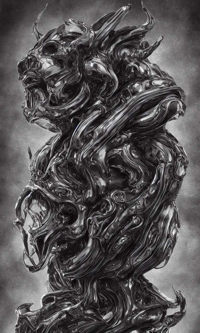 Image similar to engineer prometheus face by Artgerm, xenomorph alien, highly detailed, symmetrical long head, smooth marble surfaces, detailed ink illustration, raiden metal gear, cinematic smooth stone, deep aesthetic, concept art, post process, 4k, carved marble texture and silk cloth, latex skin, highly ornate intricate details, prometheus, evil, moody lighting, hr geiger, hayao miyazaki, indsutrial Steampunk