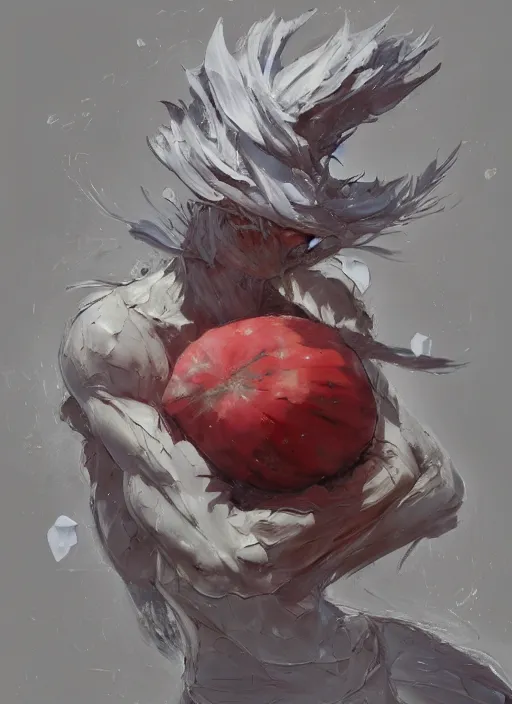 Prompt: semi reallistic gouache gesture painting, by yoshitaka amano, by ruan jia, by conrad roset, by dofus online artists, detailed anime 3 d render of a watermelon living inside a person's chest, portrait, cgsociety, artstation, rococo mechanical, digital reality, sf 5 ink style, dieselpunk atmosphere, gesture drawn