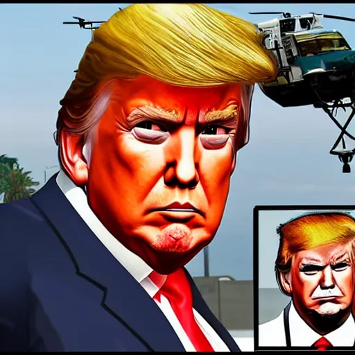 Prompt: A portrait of Trump as a GTA V character