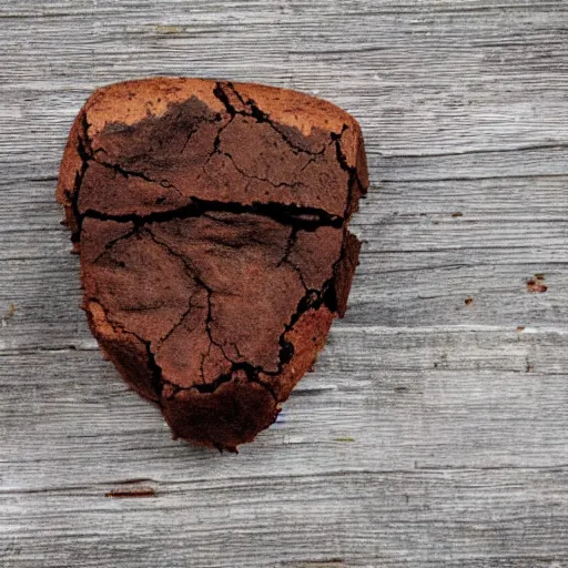 Image similar to A brownie that looks like a piece of wood. The shape is reminiscent of a pine tree, and the coloration is similar as well. It is covered with hair on its legs and torso, which makes it look like an animal in the forest. Its arms are thin but long, and have small hands and fingers. It carries an axe on its back, which makes it look like a lumberjack.