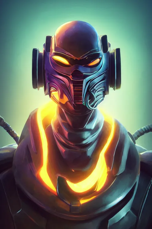 Image similar to epic mask helmet robot ninja portrait stylized as fornite style game design fanart by concept artist gervasio canda, behance hd by jesper ejsing, by rhads, makoto shinkai and lois van baarle, ilya kuvshinov, rossdraws global illumination radiating a glowing aura global illumination ray tracing hdr render in unreal engine 5