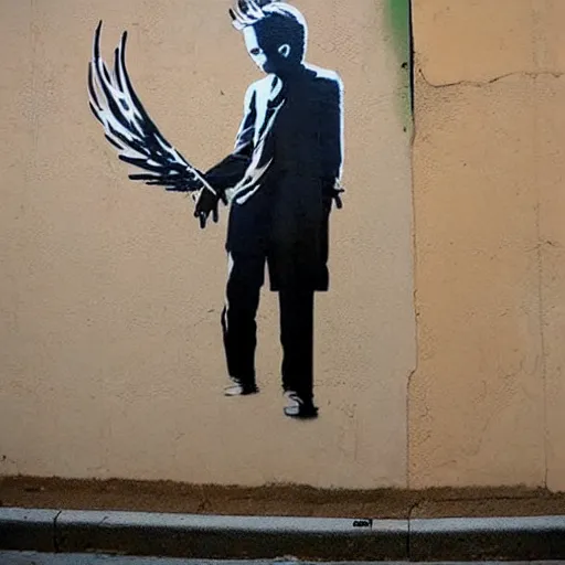 Image similar to Phoenix, street art by bansky