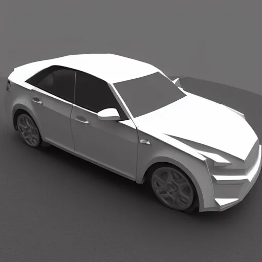 Prompt: a low poly model of a car