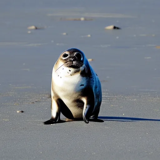 Image similar to ringed seal in the role of the terminator, robot, apocalyptic