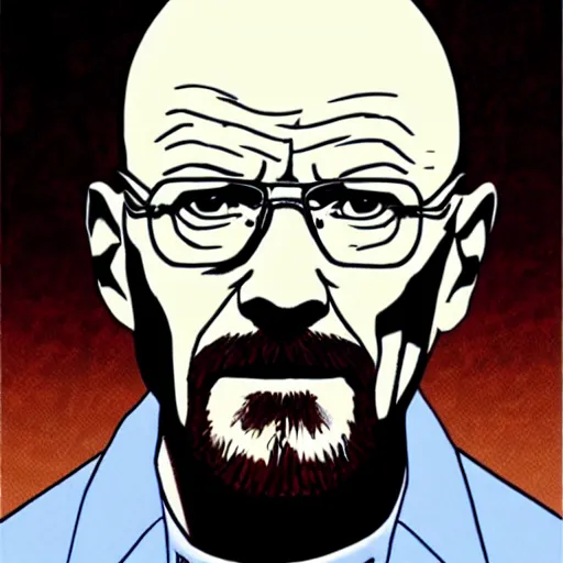 Image similar to walter white as gendo ikari, art