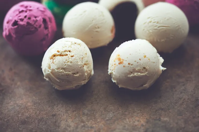 Image similar to photography of ice cream ball, 4k