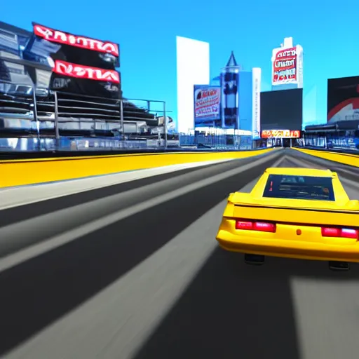 Image similar to screenshot of daytona usa by sega ultra detail photorealistic unreal engine