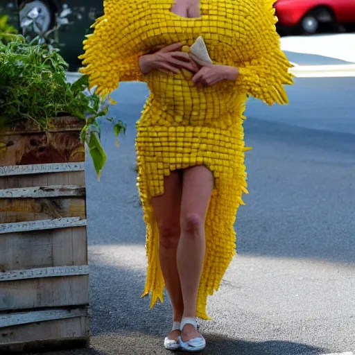 Image similar to jennifer connelly wearing a corn costume