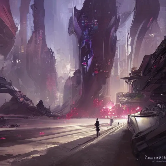 Image similar to a painting in the style of stephan martiniere and in the style of martin wong