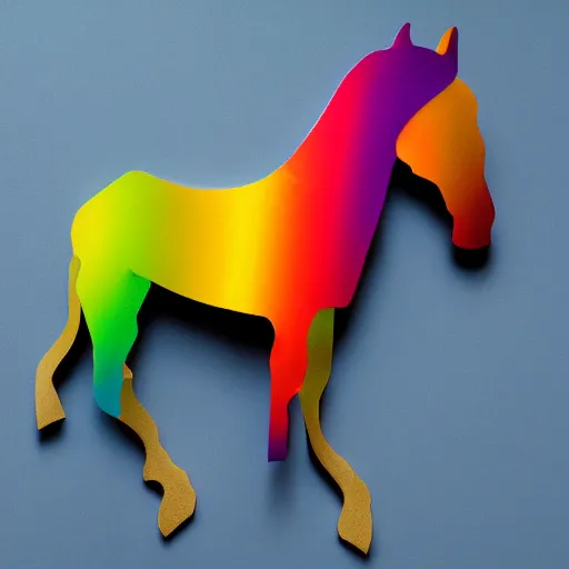 Image similar to horse head statue , gradient from red to yellow background