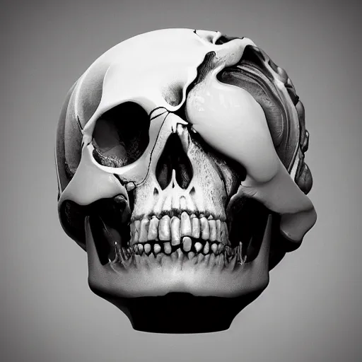 Image similar to portrait_of_a_melting_skull._intricate_abstract._intricate_artwork._by_Tooth_Wu_wlop_beeple_dan_mumford._octane_render_trending_on_artstat