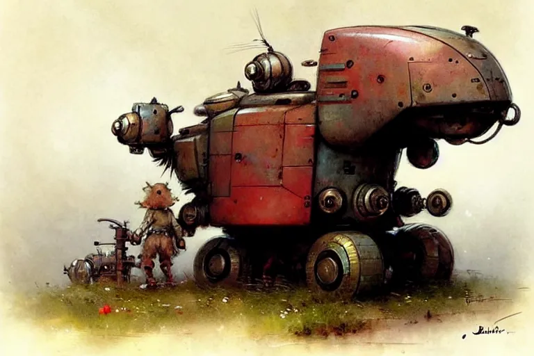Prompt: adventurer ( ( ( ( ( 1 9 5 0 s retro future robot mouse battlemech wagon house. muted colors. ) ) ) ) ) by jean baptiste monge!!!!!!!!!!!!!!!!!!!!!!!!! chrome red