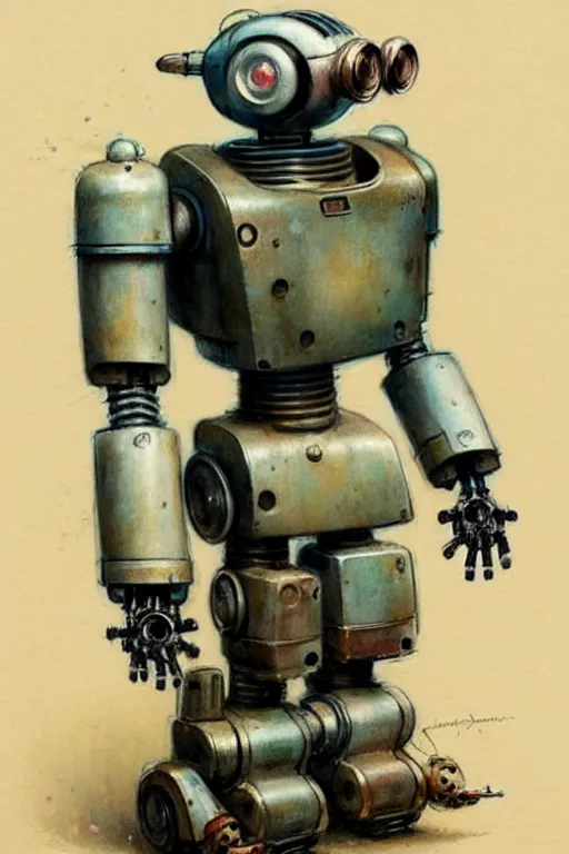 Prompt: ( ( ( ( ( 1 9 5 0 s robot. muted colors. ) ) ) ) ) by jean - baptiste monge!!!!!!!!!!!!!!!!!!!!!!!!!!!!!!