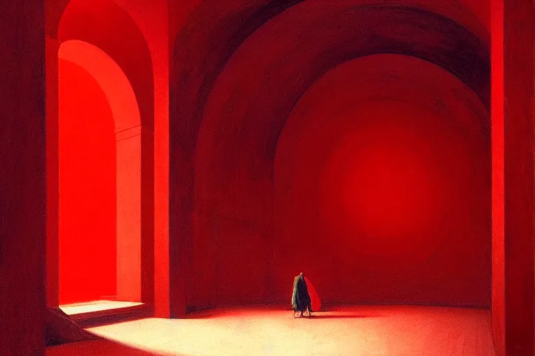 Image similar to only with red, crowd screaming, an exposed picture in a roman theater, in the style of beksinski, parts by edward hopper, parts by rodcenko, parts by yue minjun, intricate and epic composition, red by caravaggio, insanely quality, highly detailed, masterpiece, red light, artstation, 4 k