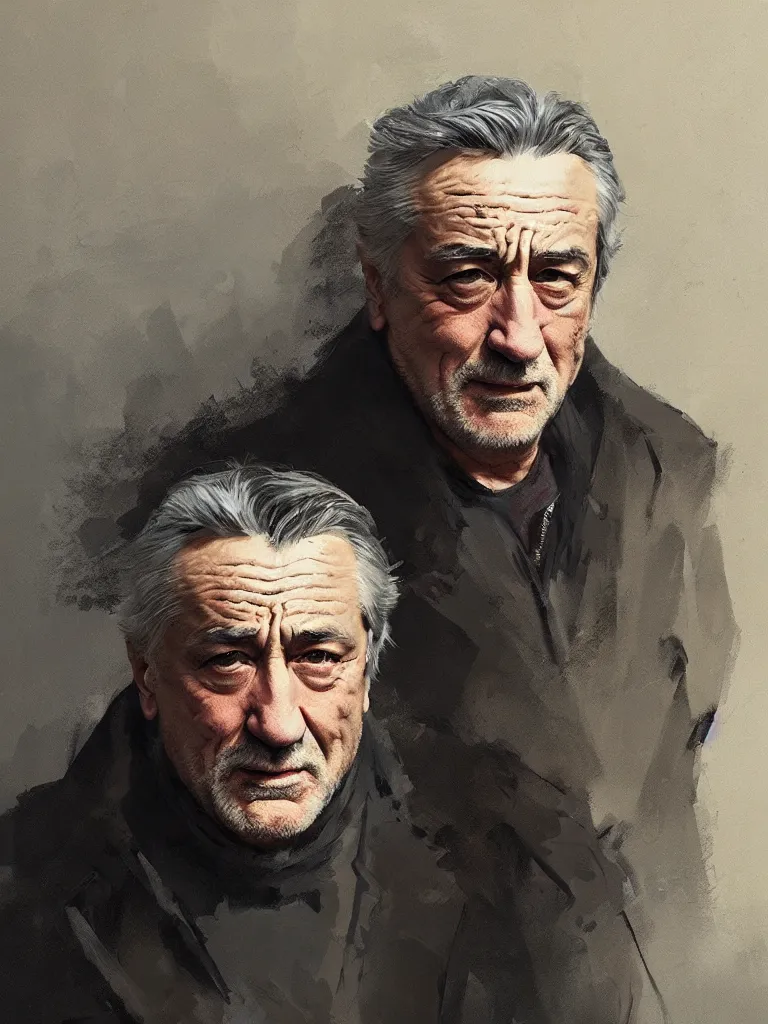 Image similar to A portrait of Robert de Niro art by greg rutkowski, matte painting, trending on artstation