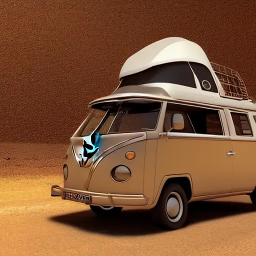 Image similar to a man wearing a cowboy hat leaning on a volkswagen camper on a paved desert highway, digital painting, masterpiece, digital art, octane render, unreal engine 5, trending on deviantart, highly detailed, high quality, 4 k, realistic and detailed face, cinematic, high coherence, soft lighting, path traced, elegant,