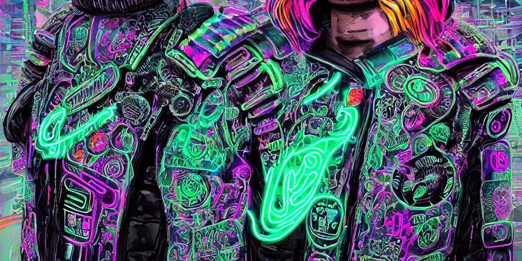 Image similar to detailed quetzalcoatl portrait Neon Operator, cyberpunk futuristic neon, reflective puffy coat, decorated with traditional mayan ornaments by Ismail inceoglu dragan bibin hans thoma !dream detailed portrait Neon Operator Girl, cyberpunk futuristic neon, reflective puffy coat, decorated with traditional Japanese ornaments by Ismail inceoglu dragan bibin hans thoma greg rutkowski Alexandros Pyromallis Nekro Rene Maritte Illustrated, Perfect face, fine details, realistic shaded, fine-face, pretty face