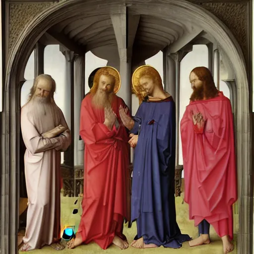 Prompt: deposition of christ by van der weyden, high quality, realism