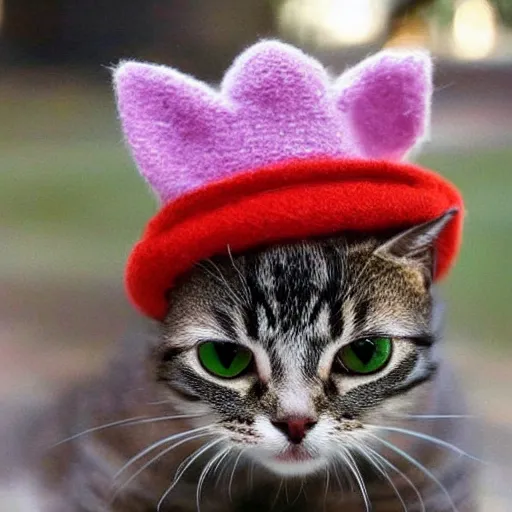 Prompt: a cute cat with a hat