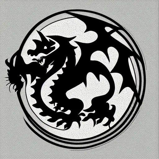 Image similar to vector art of welsh dragon and panda mixed, intercrossed, chimera, adobe illustrator