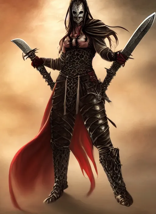 Image similar to female vampire warrior, large two - handed sword, large greatsword, full portrait, enchanting, elegant, lean and muscular, flying, barefoot, foot wraps, exposed toes, black heavy armor, historical armor, metal mask, in the style of ghostblade, wlop, modern fantasy, realistic proportions.