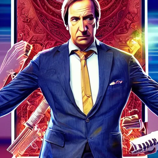 Image similar to saul goodman movie poster, dynamic pose, intricate, elegant, highly detailed centered digital painting artstation concept art smooth sharp focus illustration