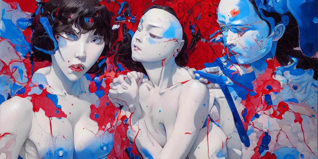 Prompt: perfect blue oil painting art by james jean and katsuhiro otomo and erik jones, inspired by akira anime, smooth texture, intricate oil painting, high detail illustration, sharp high detail, long exposure