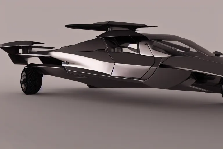 Prompt: sci - fi flying vehicle made from dark glass and plastic surface box shaped in the style of bladerunner 2 0 4 9, peugeot prestige, side lights, air conditioner, washing machine, pininfarina, veneno, hard surface, studio lighting, unreal engine 5, octane render, light background