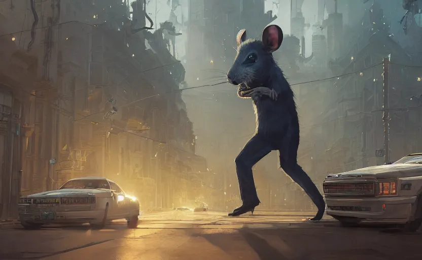 Image similar to highly detailed image of joe biden as a rat, in gta v, stephen bliss, unreal engine, fantasy art by greg rutkowski, loish, rhads, ferdinand knab, makoto shinkai and lois van baarle, ilya kuvshinov, rossdraws, tom bagshaw, global illumination, radiant light, detailed and intricate environment