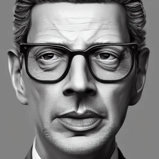 Image similar to !! hyperrealistic image!! of jeff goldblum, by istvan sandorfi & xiang duan, perfect facial symmetry, dim volumetric cinematic lighting, 8 k octane comprehensive render, extreme hyper - detailed attributes & atmosphere, intricate, impossibly lifelike composition, masterpiece, artstation, stunning,