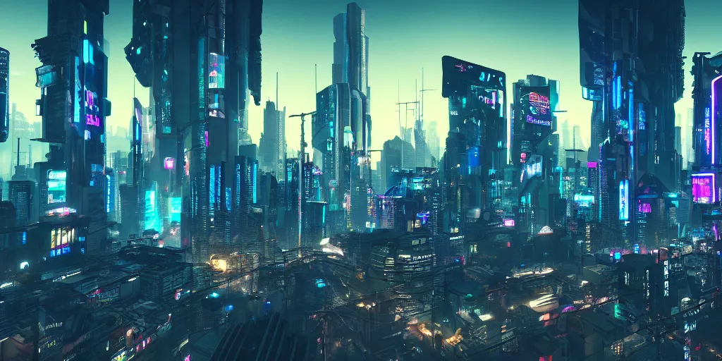Image similar to cyberpunk city, 4 k resolution, ultra wide angle, wallpaper, trending on artstation ， octane render