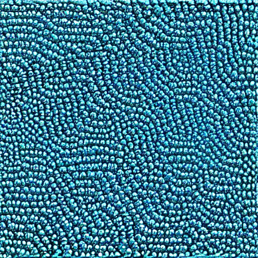 Image similar to highly intricate interlocking tiny aqua blue blobs, ansel adams