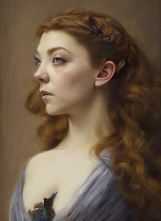 Image similar to a beautiful painting of Natalie Dormer by juan luna, pre-raphaelite, detailed, trending on artstation, hd, masterpiece