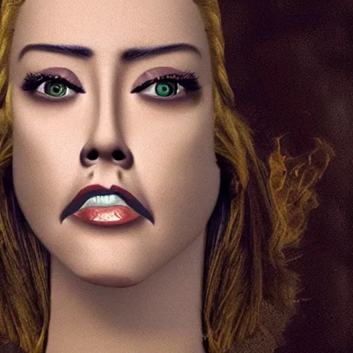 Image similar to a [ gourd ] carved shaped to look like ( amber heard face ) hybrid intercross